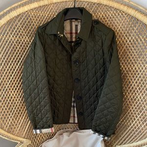 Burberry Brit Quilted Jacket in Olive green